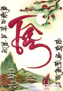 Tranh đá quý chữ
