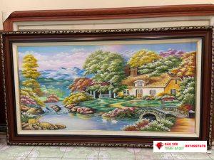 Tranh đá quý ngôi nhà hạnh phúc