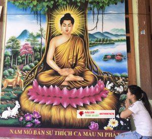 tranh đá quý phật Thích Ca Mâu Ni