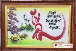 Tranh đá quý chữ