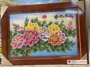 Tranh đá quý hoa mẫu đơn
