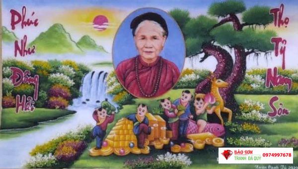 Tranh đá quý mừng thọ