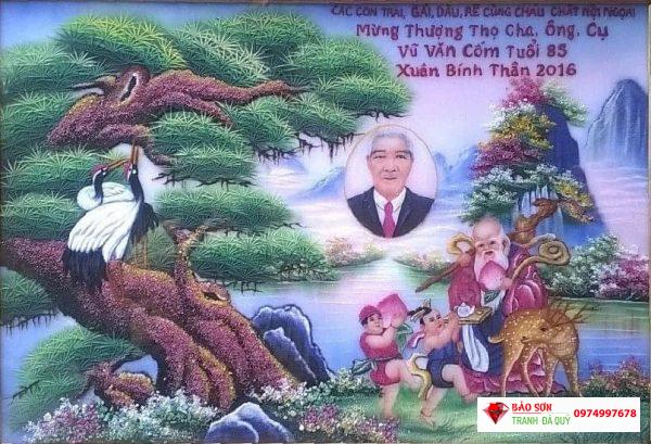 Tranh đá quý mừng thọ