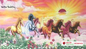 Tranh đá quý mã đáo thành công mệnh hỏa