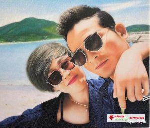 Tranh đá quý chân dung ảnh thật 15