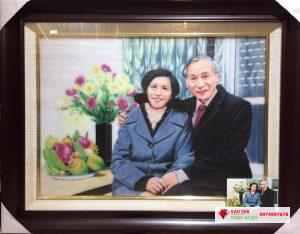 Tranh đá quý chân dung ảnh thật