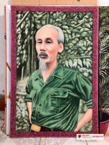 Tranh đá quý bác hồ