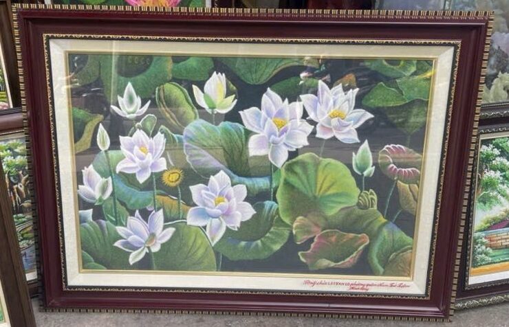 Tranh đá quý hoa sen