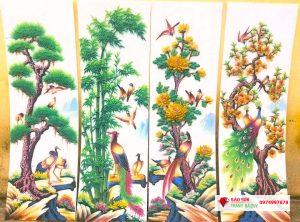 Tranh đá quý xuân hạ thu đông