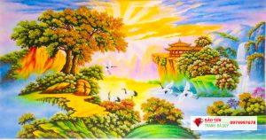 Tranh đá quý phong cảnh hợp mệnh kim