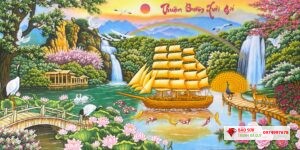 Tranh đá quý thuận buồm xuôi gió