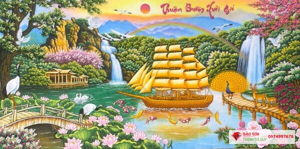Tranh đá quý thuận buồm xuôi gió