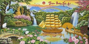 Tranh đá quý thuận buồm xuôi gió