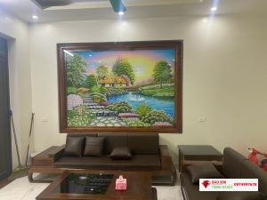 Tranh đá quý ngôi nhà hạnh phúc