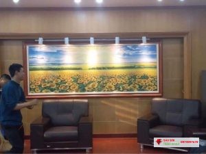 Tranh đá quý cánh đồng hoa hướng dương
