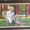 Tranh đá quý bác hồ ngồi làm việc