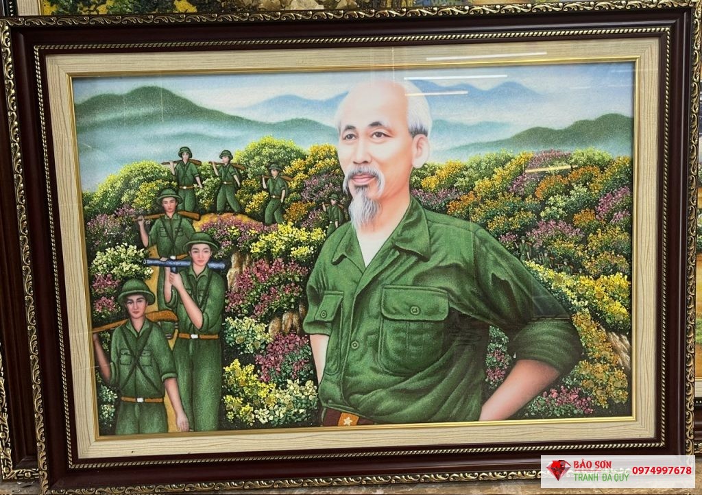 tranh đá quý bác hồ