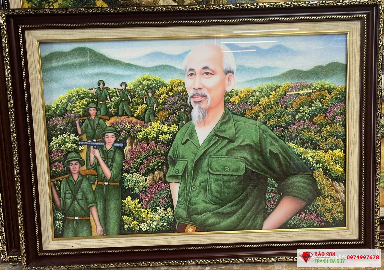 tranh đá quý bác hồ