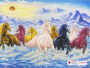 Tranh đá quý mã đáo thành công mệnh thủy