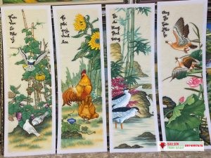 Tranh đá quý tứ quý