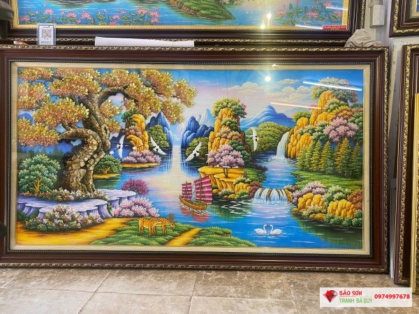 Tranh đá quý cây sồi vàng - Ảnh 3