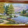 Tranh đá quý ngôi nhà bên hồ 222