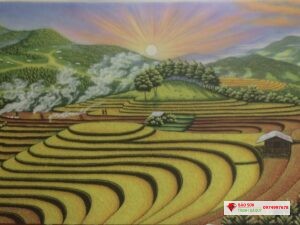 Tranh đá quý phong cảnh tây bắc mệnh hỏa