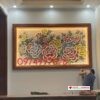 Tranh đá quý hoa mẫu đơn 3d