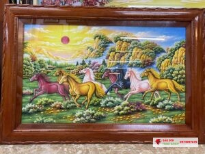 Tranh đá quý mã đáo thành công đẹp
