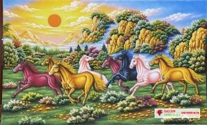 Tranh đá quý mã đáo thành công đẹp