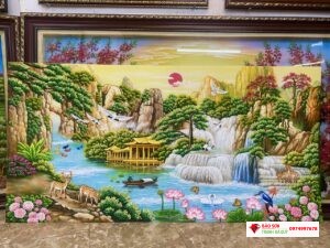 Tranh đá quý sơn thủy hữu tình