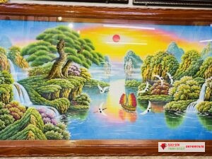 Tranh đá quý thuận buồm xuôi gió