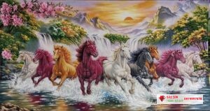 Tranh đá quý mã đáo thành công đẹp