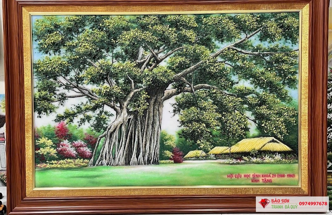 Tranh đá quý cây đa Tân Trào