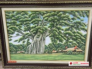 Tranh đá quý cây đa Tân Trào