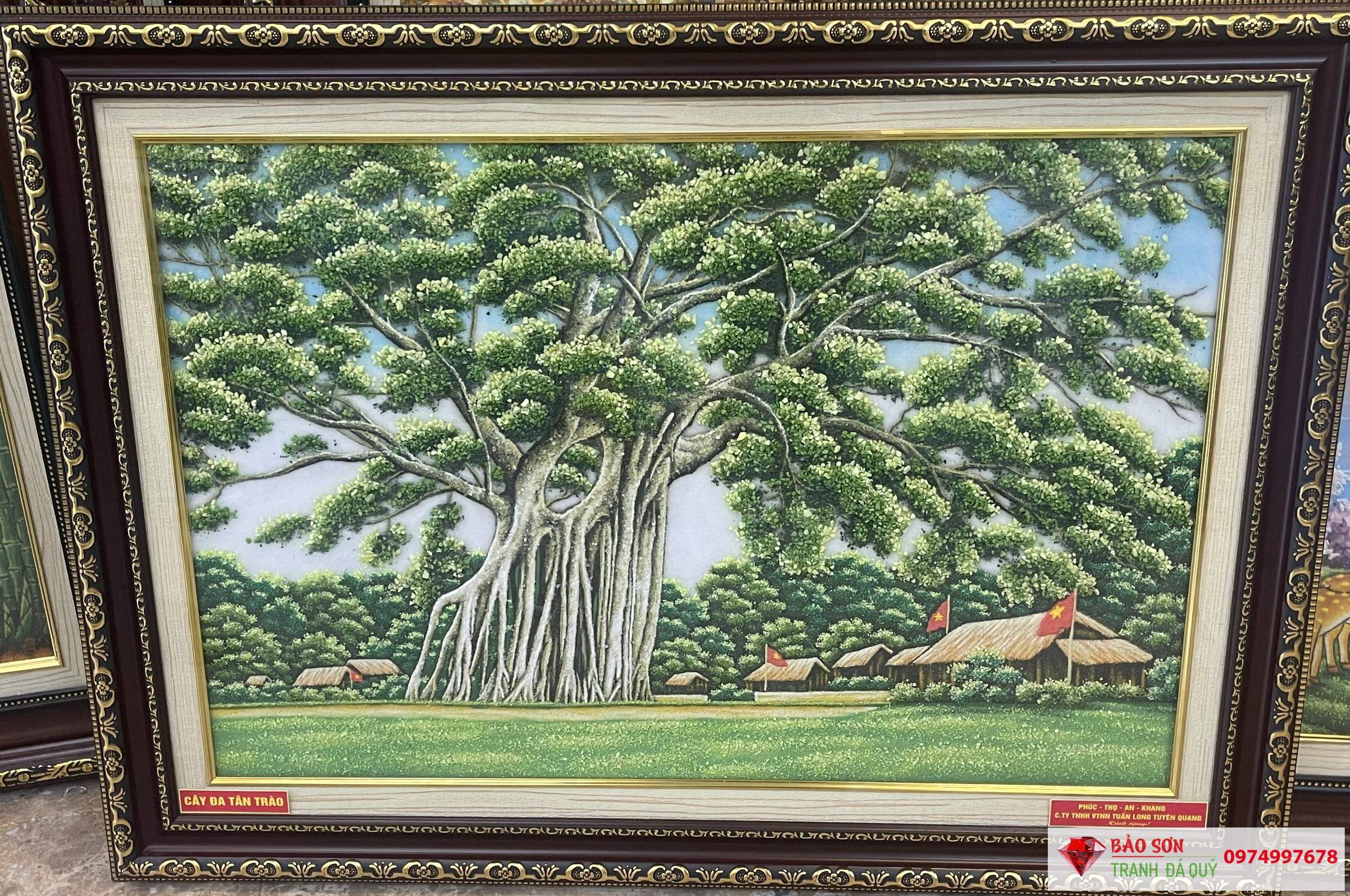 Tranh đá quý cây đa Tân Trào