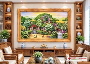 Tranh đá quý phong cảnh Đền Hùng